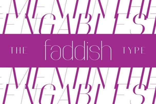 Laden Sie die Faddish Schriftart kostenlos herunter - Trendiger Designstil