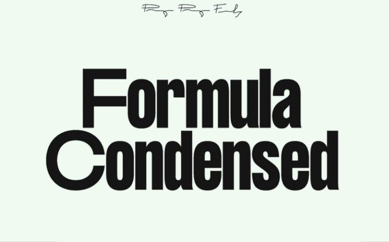 Laden Sie die Formula Consensed kostenlos herunter - Moderne Schriftart für kreatives Design