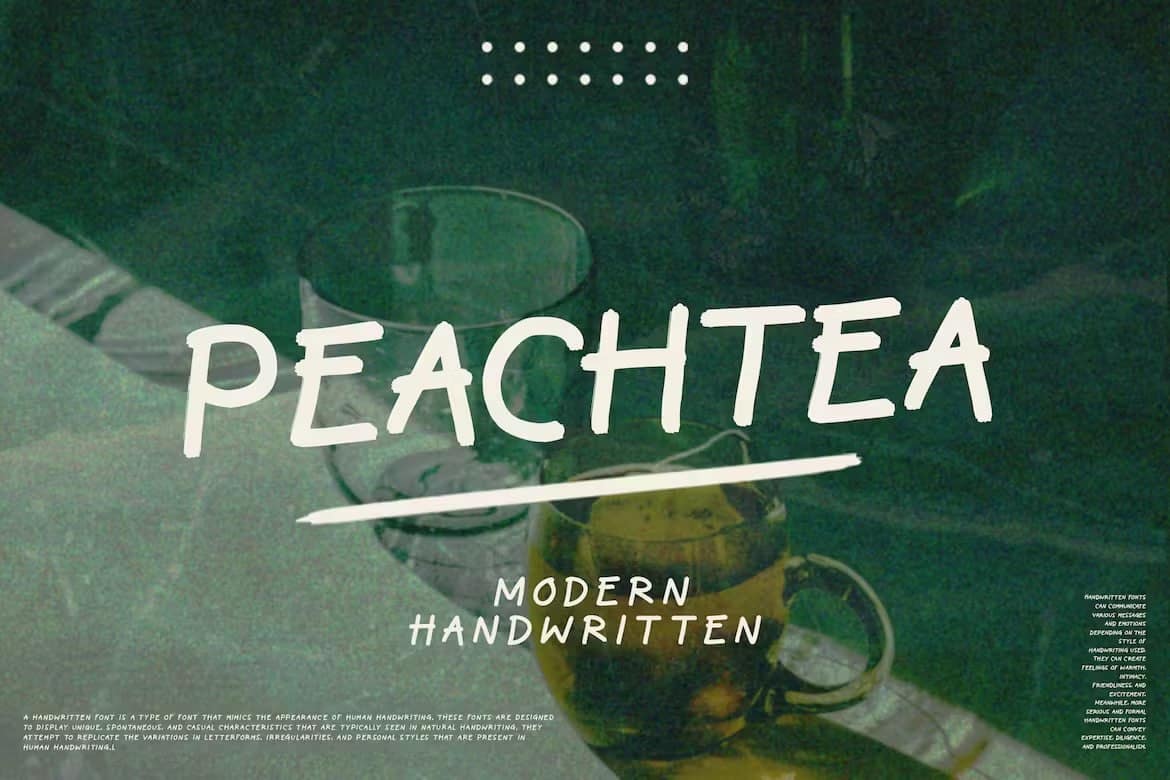 Laden Sie die Peach Tea Schriftart kostenlos herunter - Verspielt und Modern