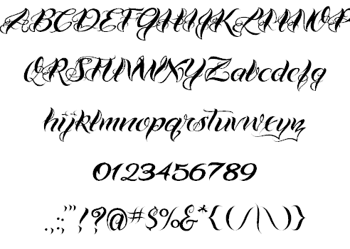 Download VTCBad Tattoo Hand One Free - Unique Tattoo Font