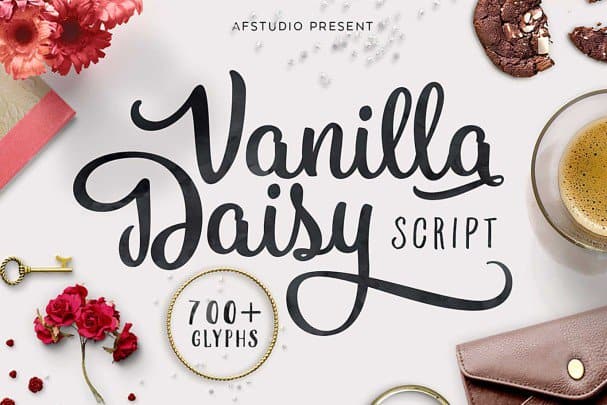 Скачайте бесплатно шрифт Vanilla Daisy – изысканный рукописный стиль