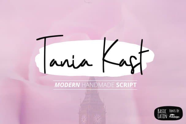 Скачайте бесплатно шрифт Tania Kast Modern Script - стильная каллиграфия