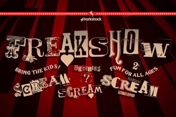 Freakshow Schriftart kostenlos herunterladen - Kreative und schräge Designs