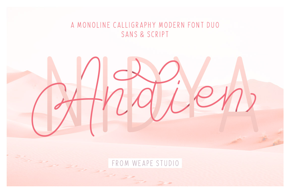 Laden Sie die Andien Nidya Font kostenlos herunter - Stilvolle Design-Schriftart