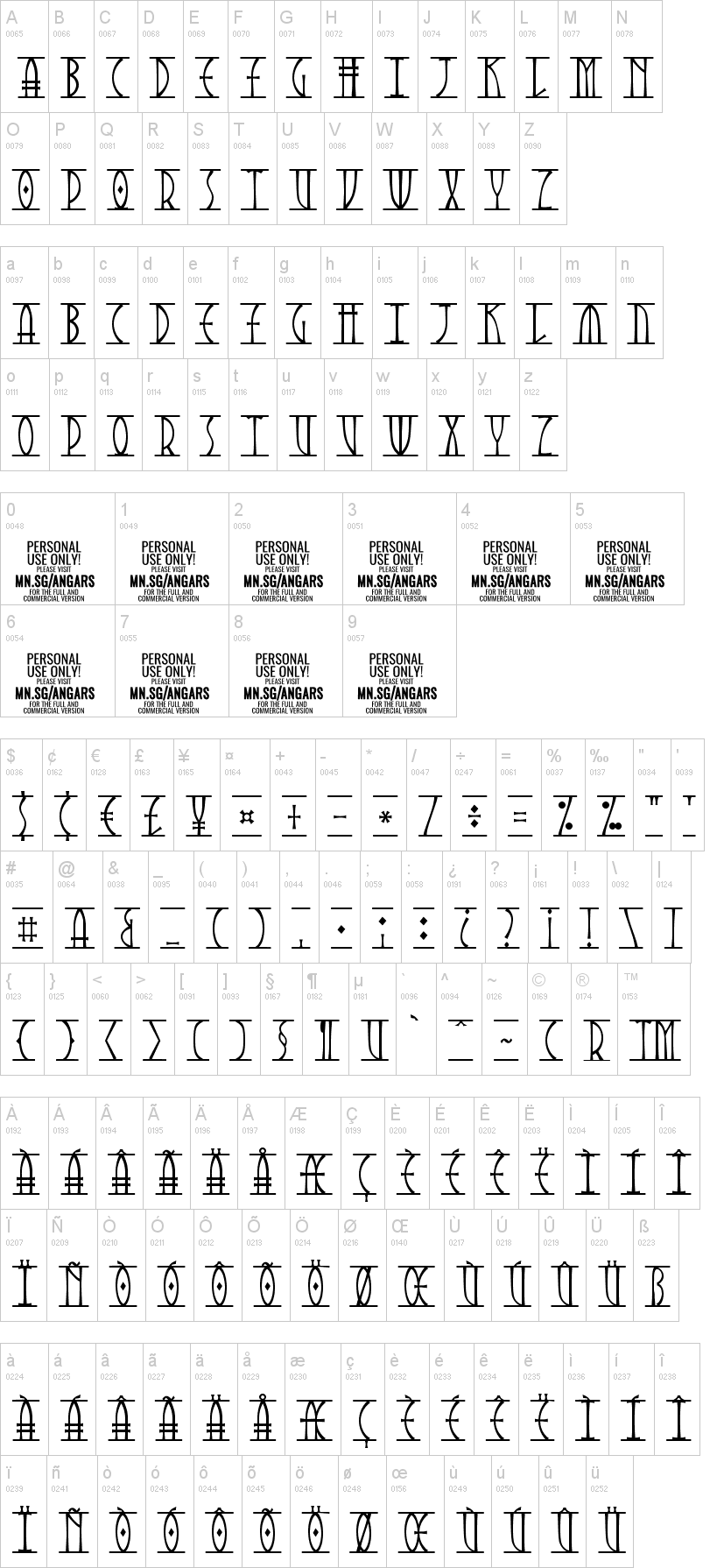 Laden Sie Angars Runes kostenlos herunter - Mystische Runen Schriftart