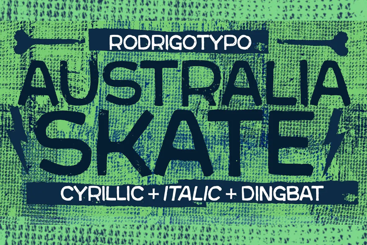 Laden Sie die Australia Skate Schriftart kostenlos herunter - Urbaner Skateboard-Stil