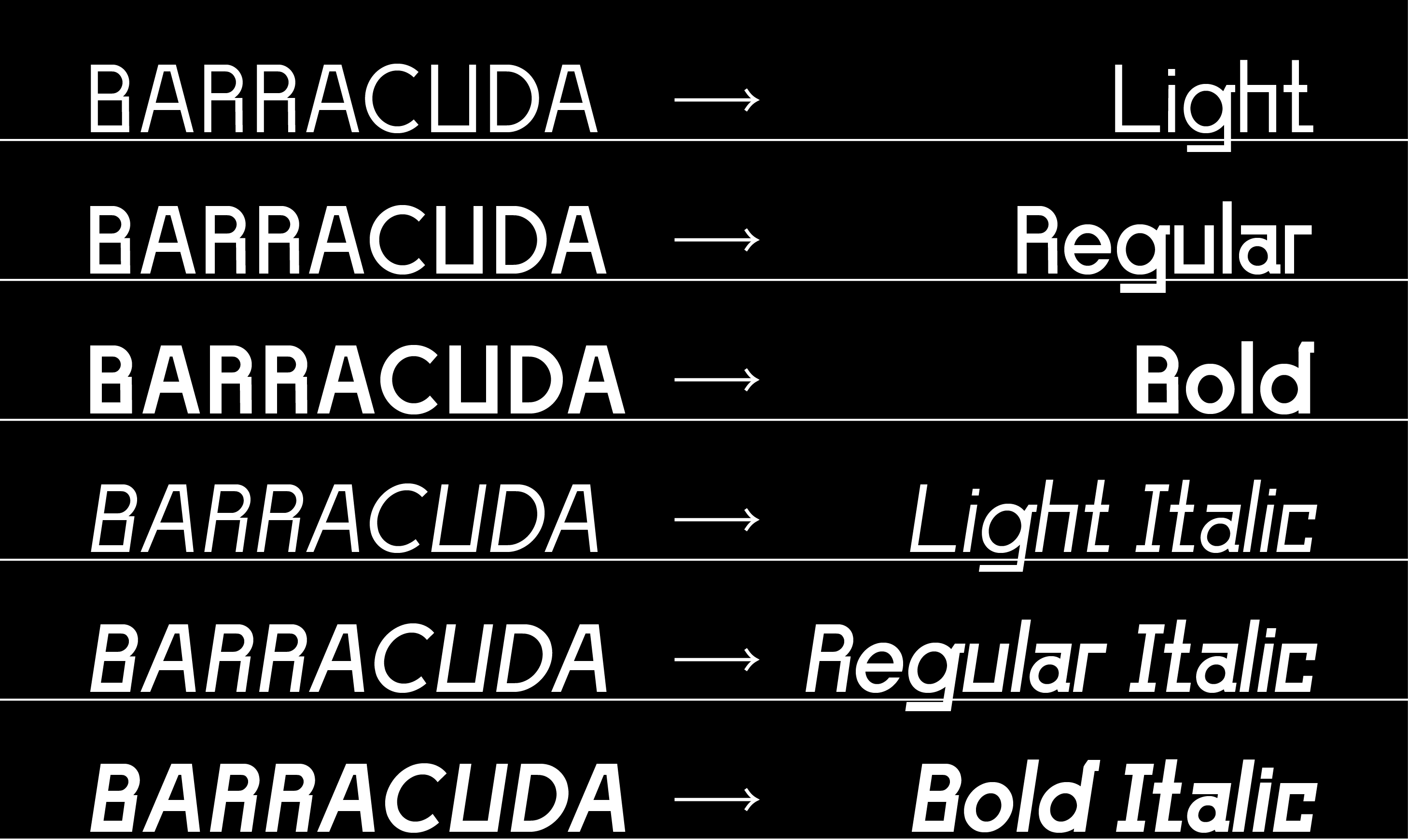 Download Barracuda Font Free - Bold and Stylish Display Type