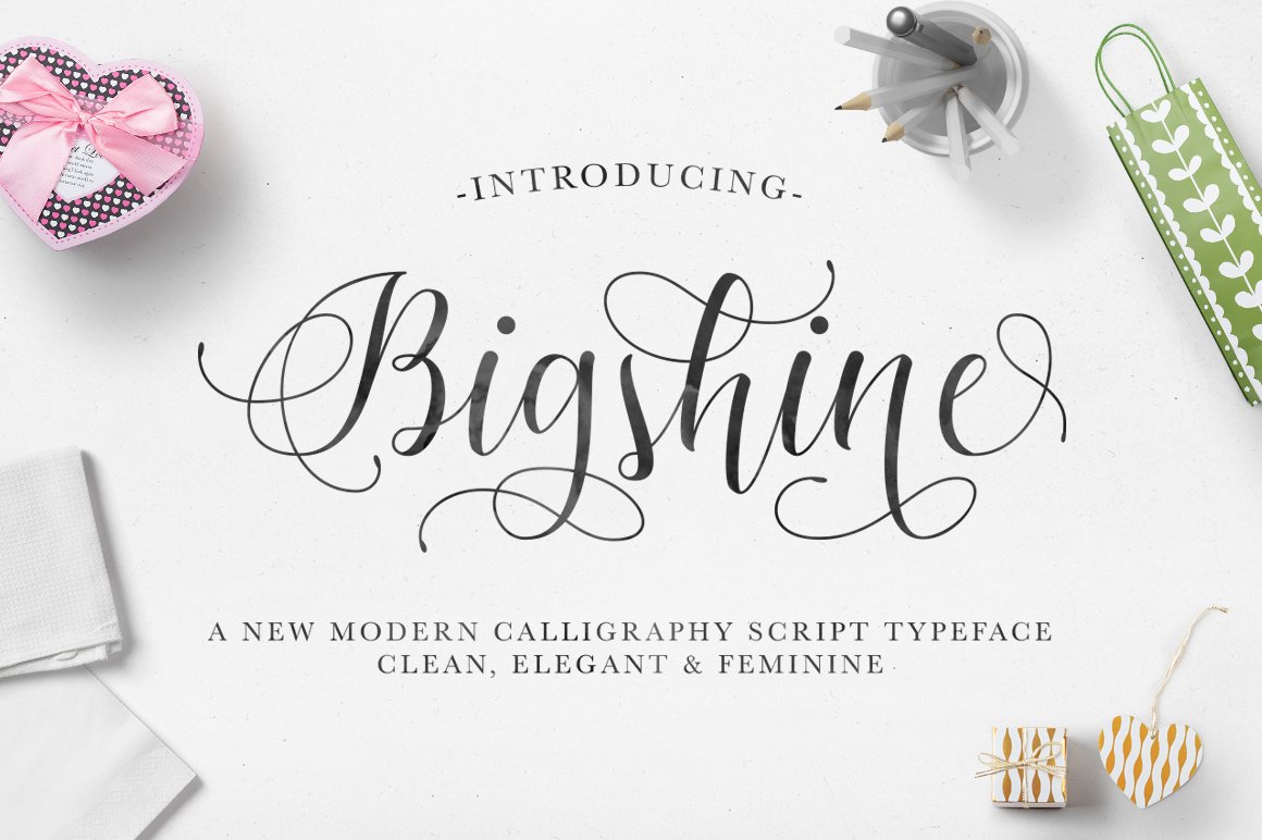 Скачайте бесплатно шрифт Bigshine Script - стильная каллиграфия для вашего дизайна