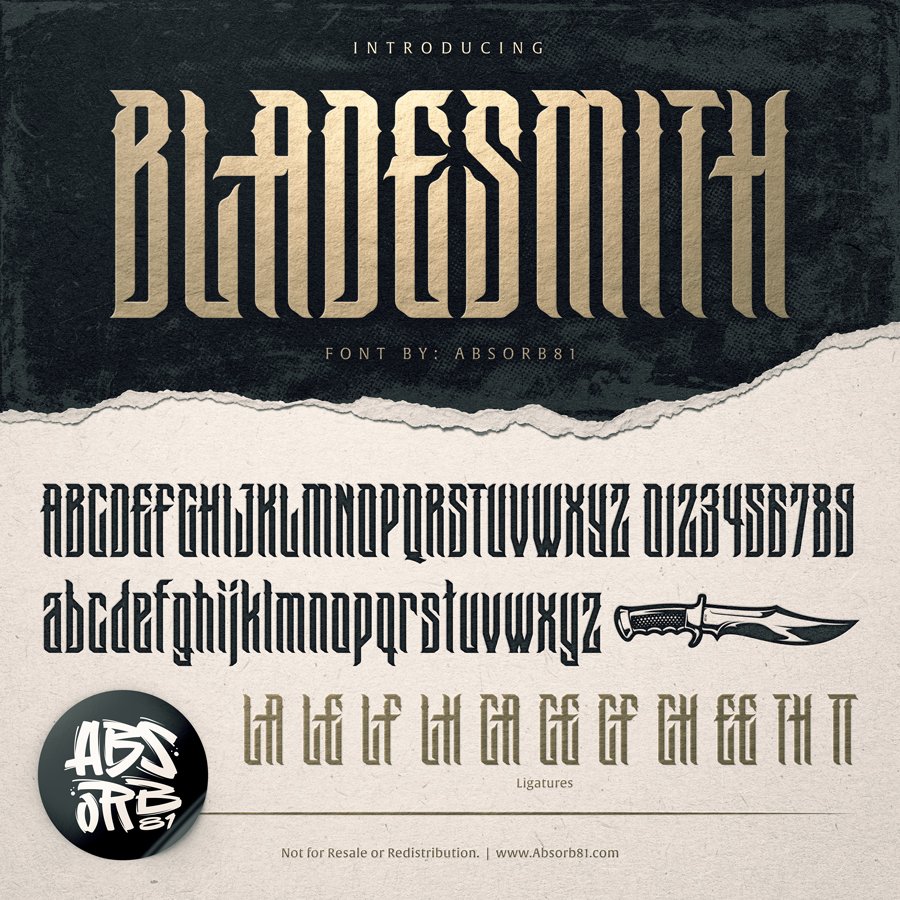 Download Bladesmith Font Free - Sharp & Bold Design