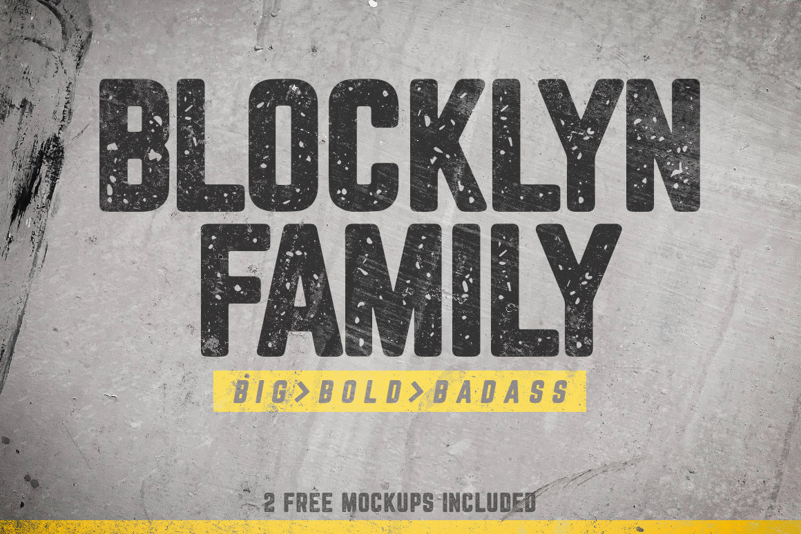 Скачайте бесплатный шрифт Blocklyn Family Mockups - стильный и современный