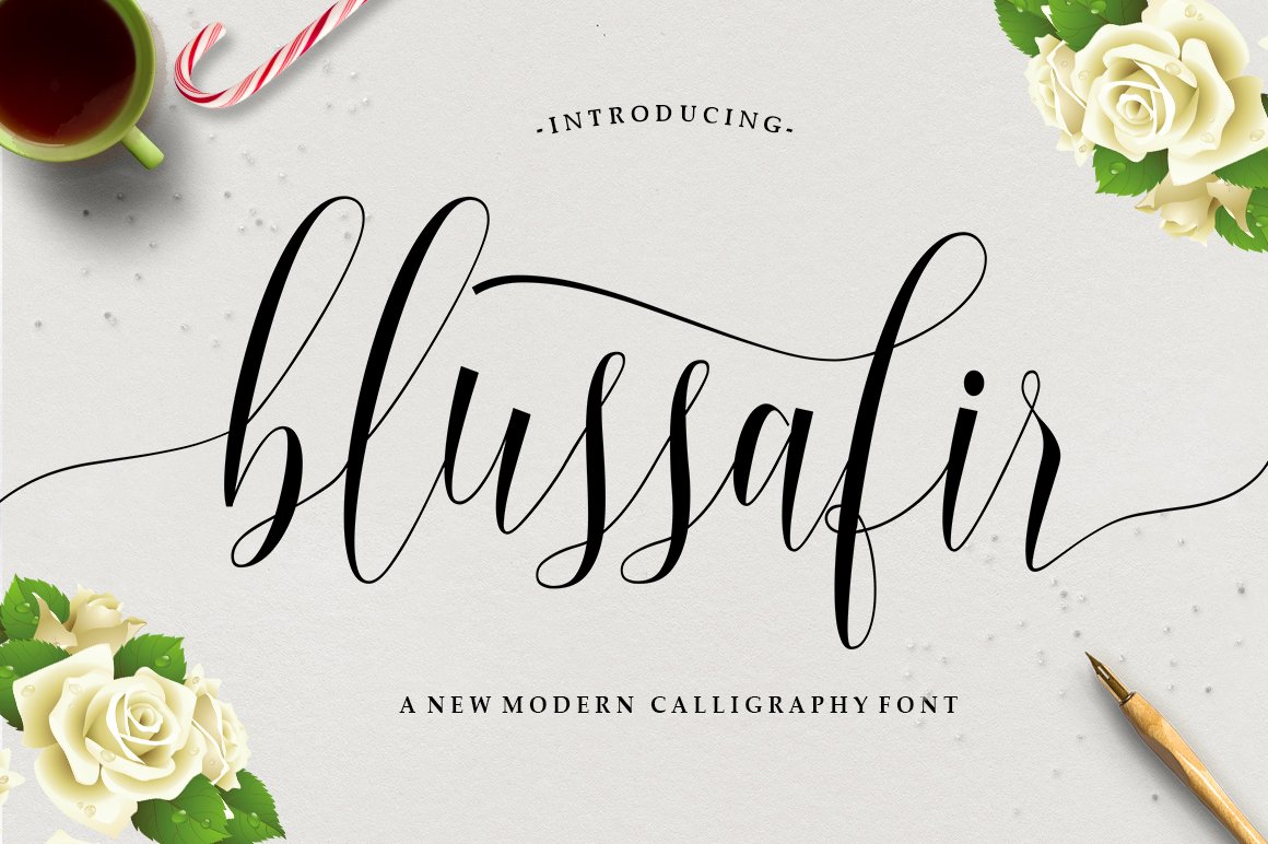 Blussafir Schriftart herunterladen - Elegante und moderne Schrift für kreative Designs