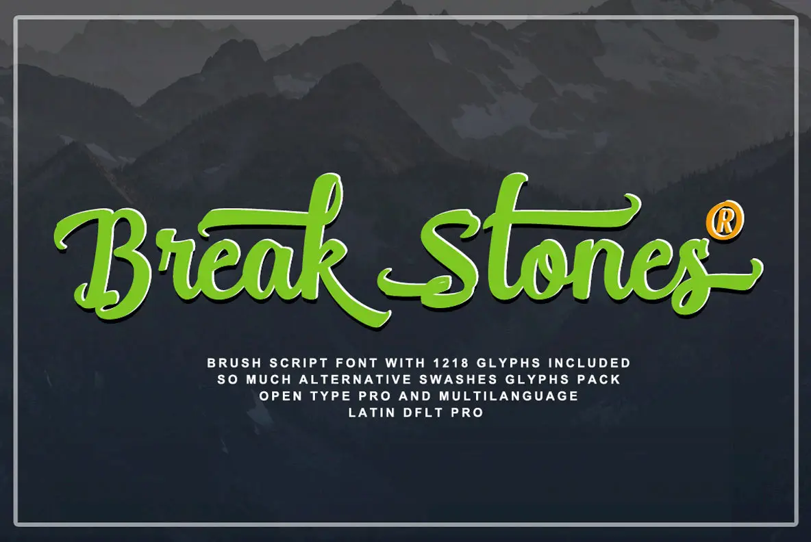 Скачайте шрифт Break Stones Pro - стильный и современный шрифт