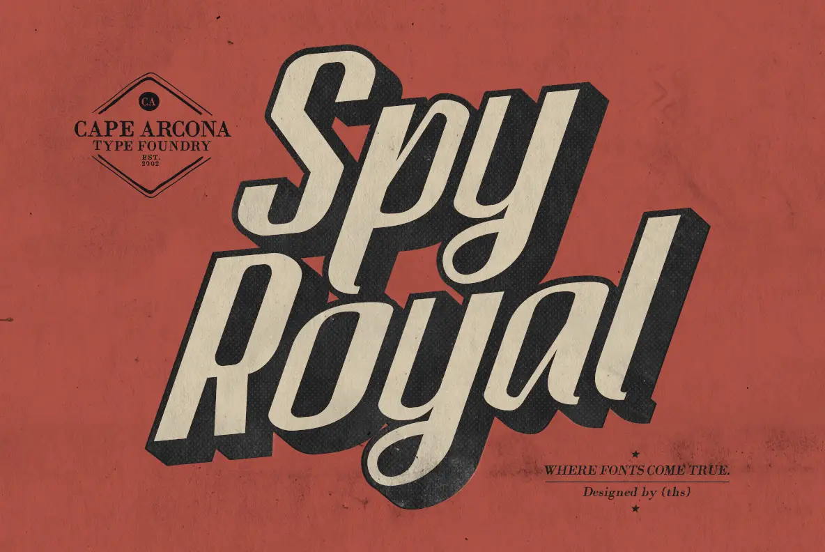 Laden Sie CA Spy Royal kostenlos herunter - Einzigartige Schriftart für kreative Designs