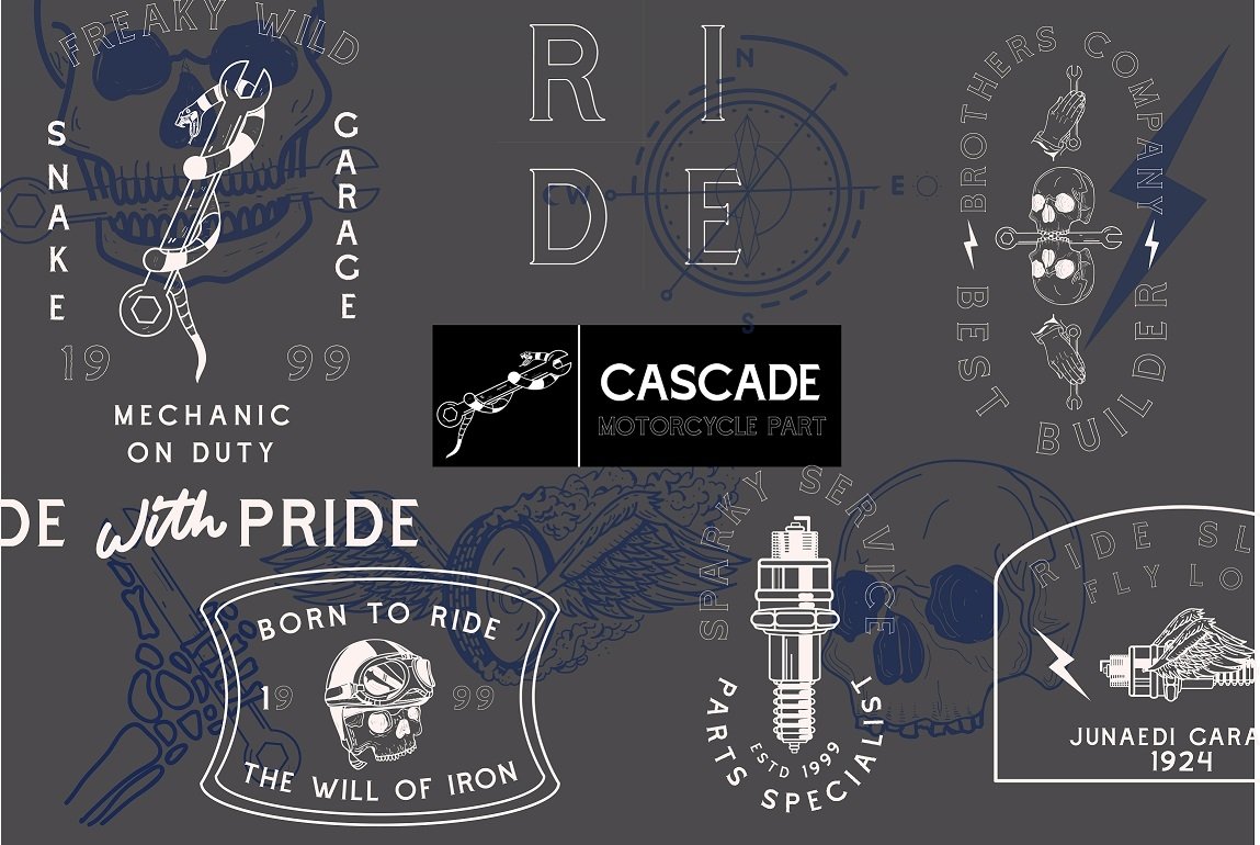 Download Cascade Motorcycle Font Free - Vintage Inspired Design