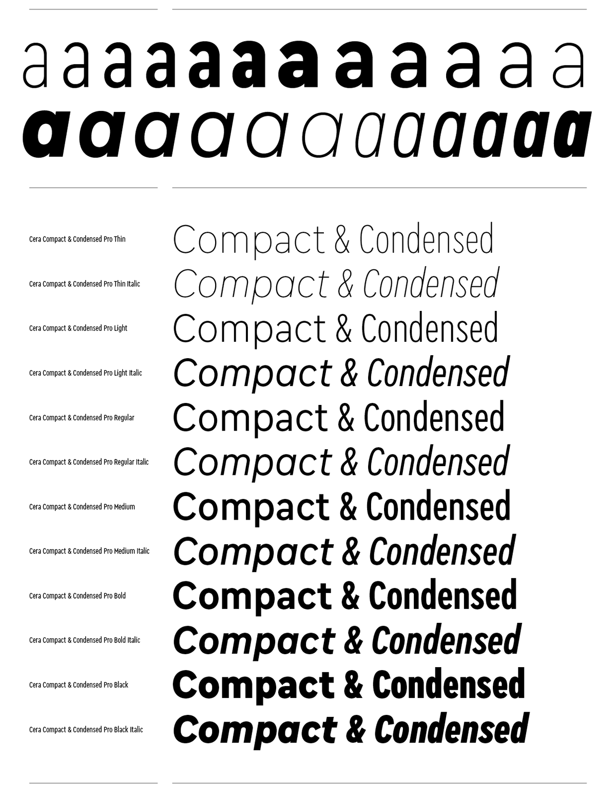 Download Cera Condensed Compact Pro Free - Versatile Modern Typeface