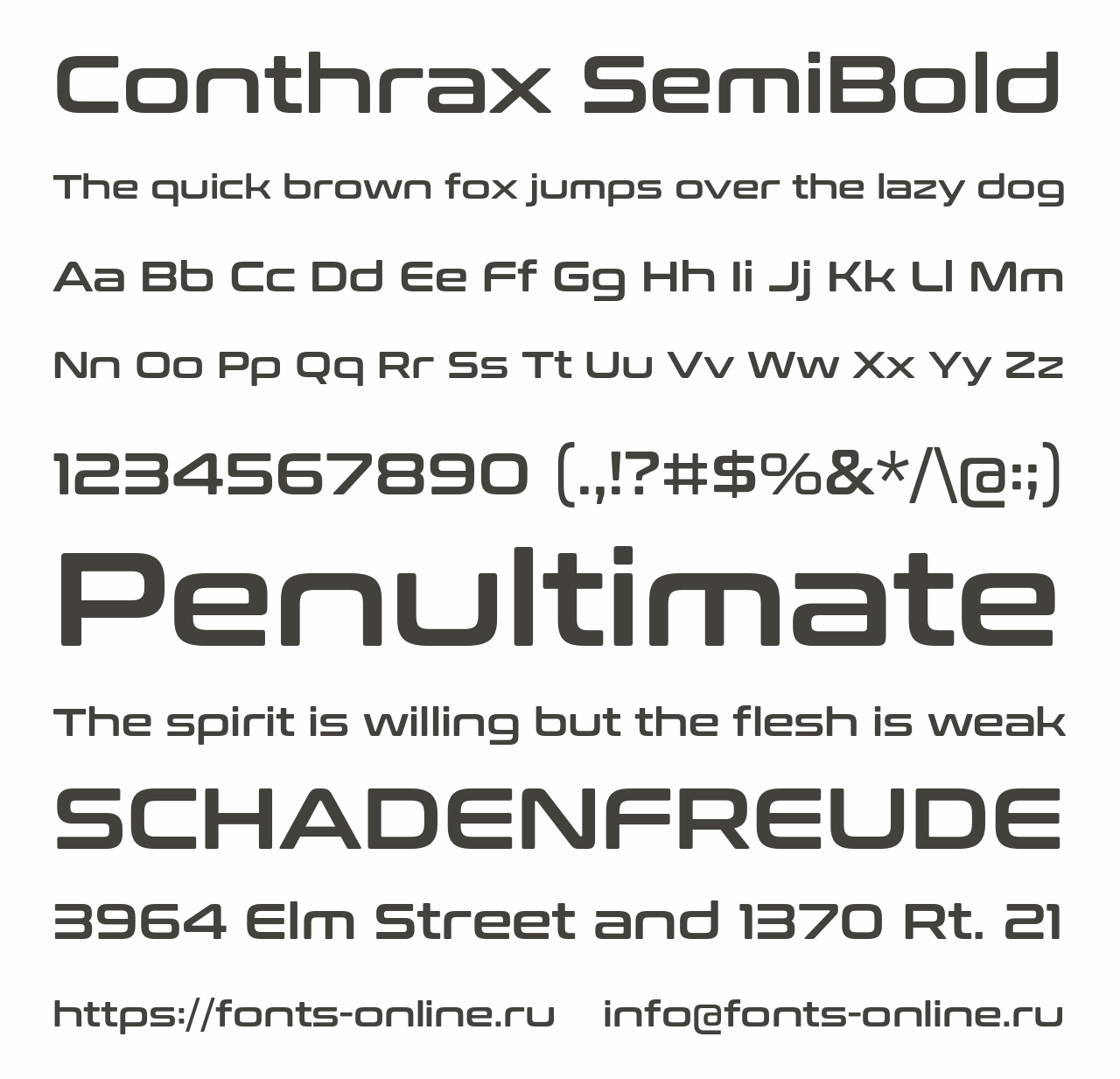 Laden Sie die Conthrax SemiBold Schriftart kostenlos herunter – Modern und Stilvoll