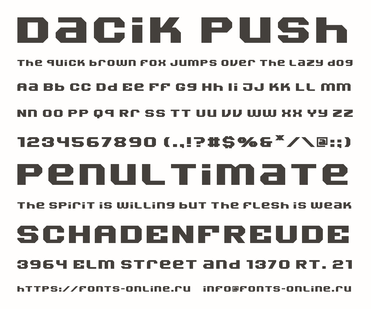 Download Dacik Push Font Free - Unique Display Typeface