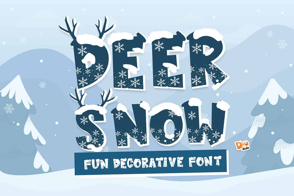 Laden Sie die Deer Snow Regular Font kostenlos herunter - Elegante Schriftart für kreative Projekte