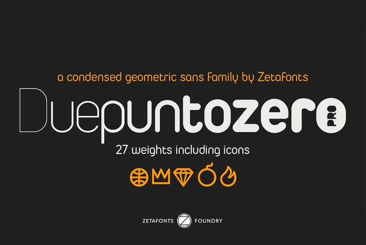 Download Duepuntozero Pro Free - Modern Geometric Typeface