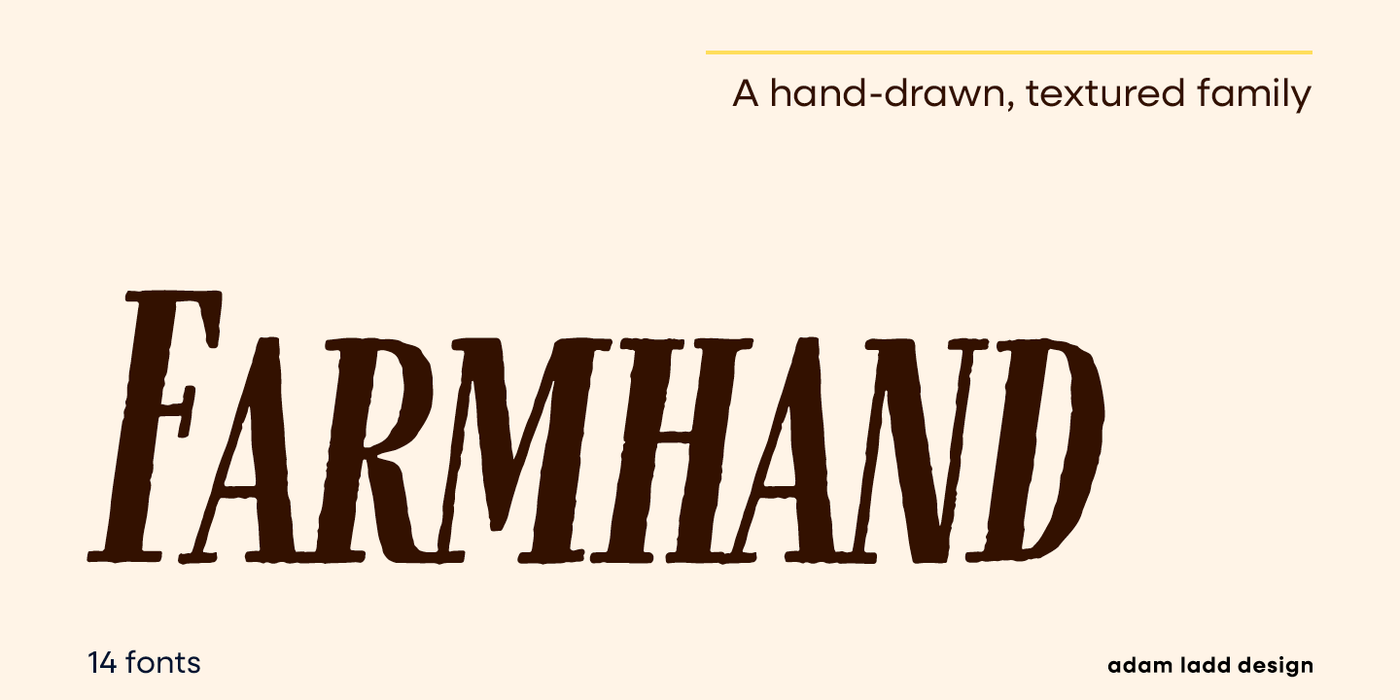 Laden Sie die Farmhand Family Schriftart kostenlos herunter - Rustikale Eleganz für kreative Projekte