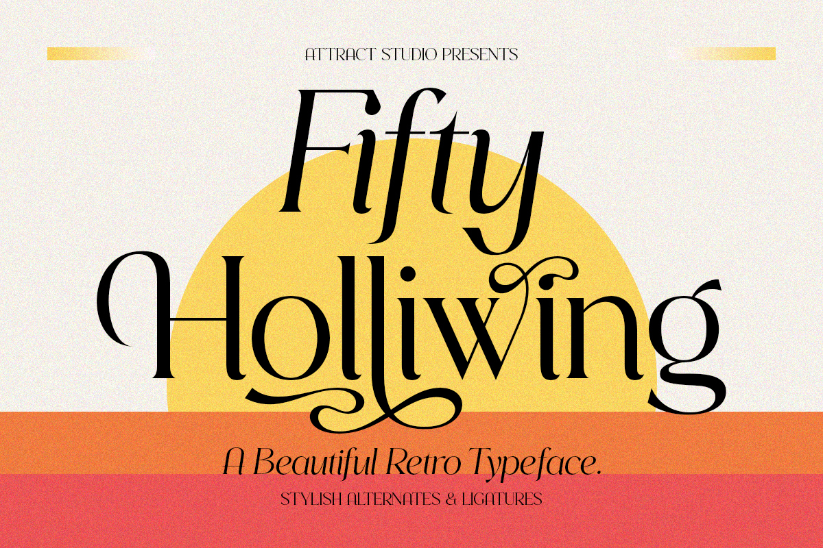 Laden Sie die Fifty Holliwing Font kostenlos herunter - Elegant und Verspielt