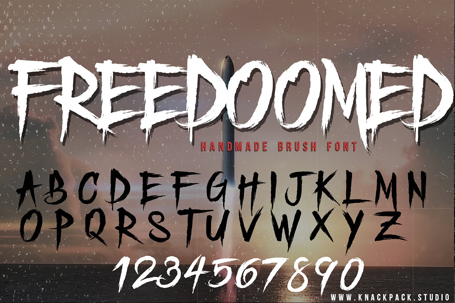 Laden Sie die Freedoomed Schriftart kostenlos herunter - Einzigartiger, kreativer Stil