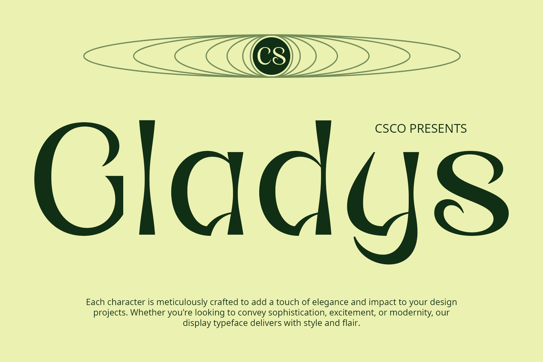 Kostenlos herunterladen: Gladise Typeface - Zeitlose Eleganz für Ihr Design