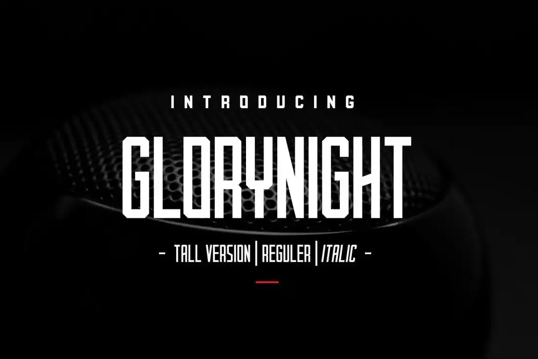 Laden Sie die Glorynight Tall Version kostenlos herunter - Moderne Schriftart für kreative Designs