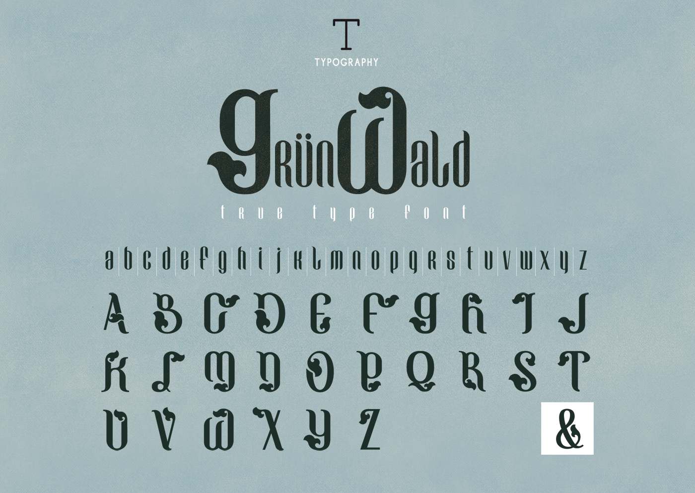 Laden Sie die Grunwald Schriftart kostenlos herunter - Elegante Serifen-Schrift