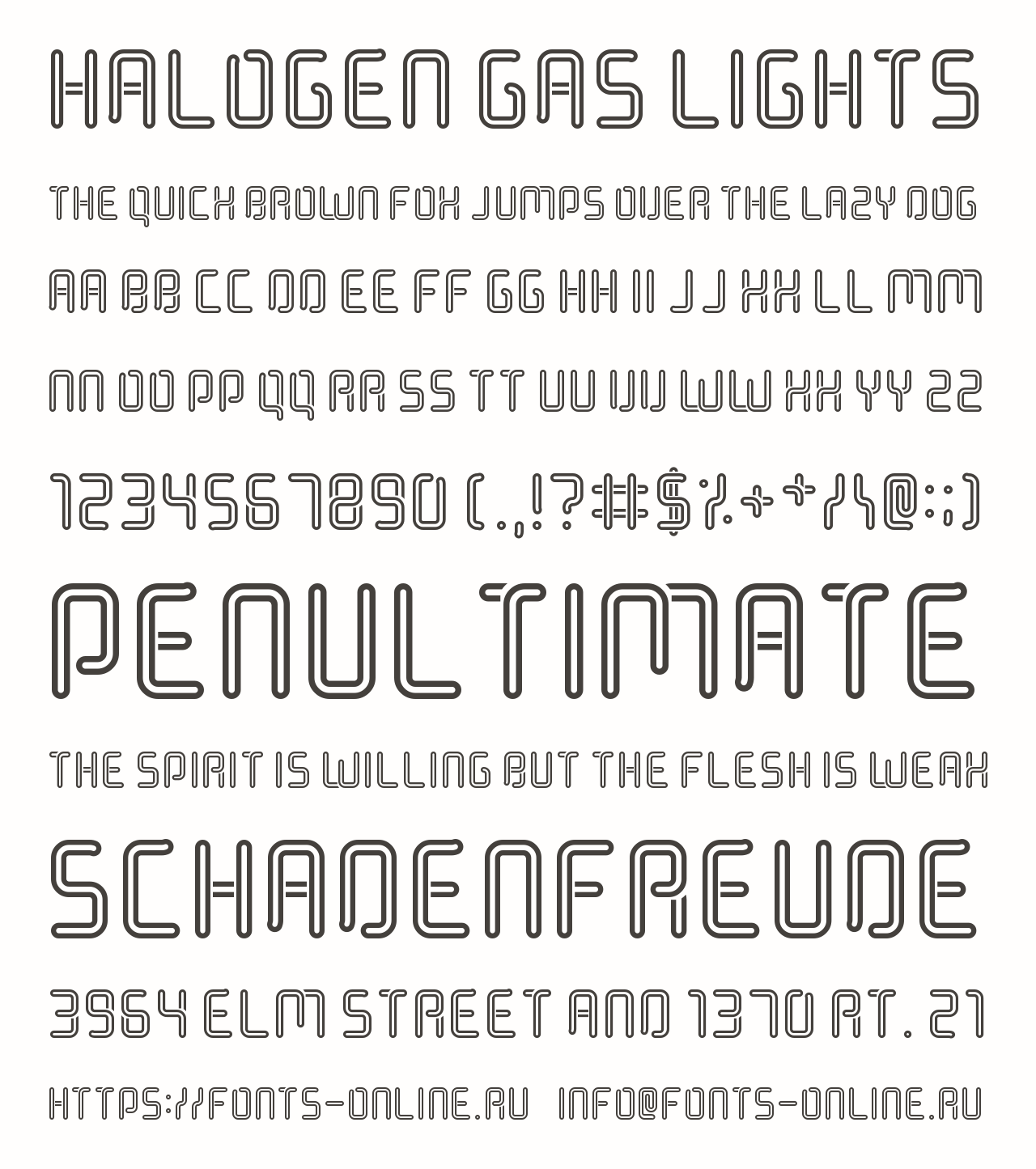 Kostenlos herunterladbare Halogen Gas Lights Schriftart - Modern und Elegant