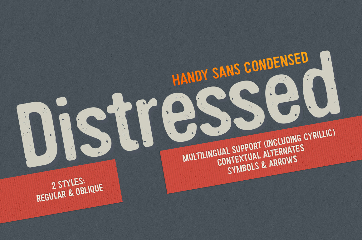 Kostenloser Download der Handy Sans Condensed Distressed - Stilvolle Schriftart