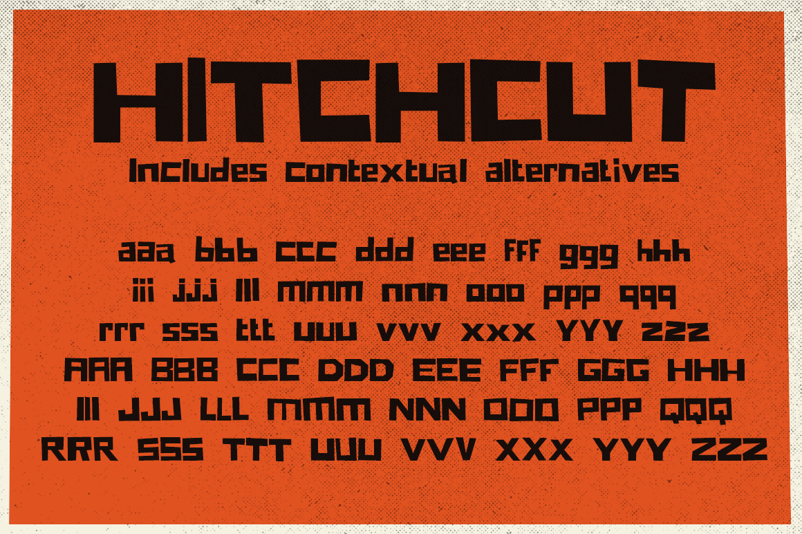 Laden Sie die Hitchcut PRO kostenlos herunter - Moderne und kreative Schriftart