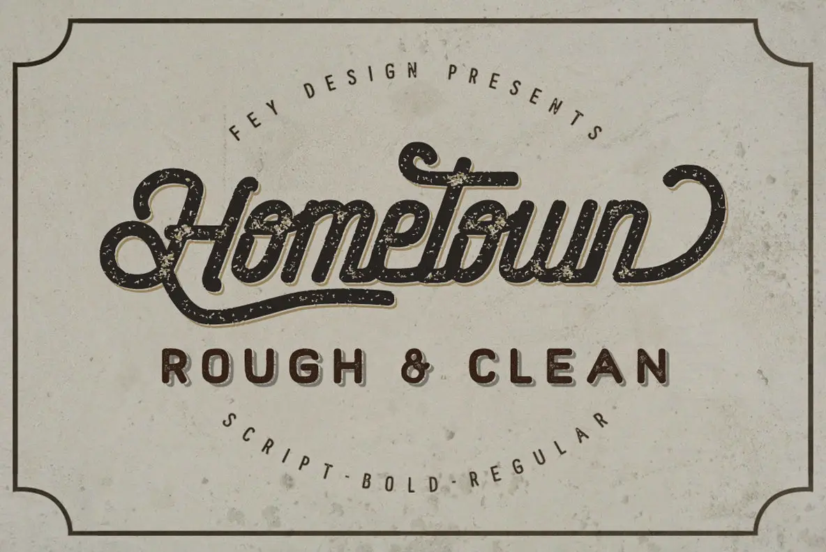 Hometown Clean And Rough - Kostenlose Schriftart für kreatives Design