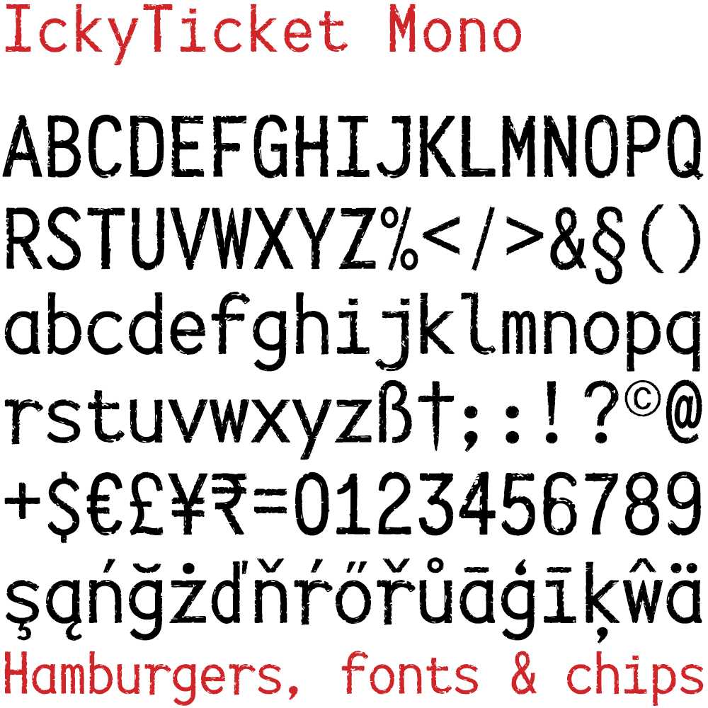 Laden Sie die Icky Ticket Mono Schriftart kostenlos herunter - Verspielt und Modern