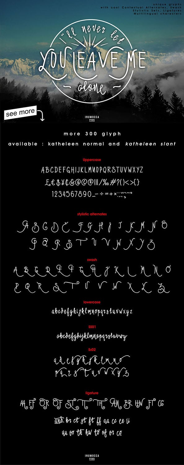 Скачайте бесплатный шрифт Kathleen Typeface – утонченный и элегантный