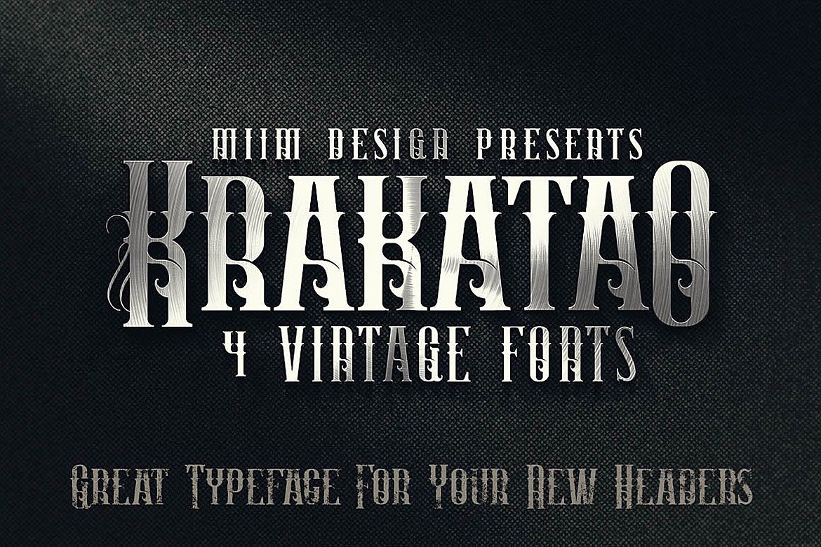 Скачайте бесплатно шрифт Krakatao Vintage - уникальный винтажный стиль