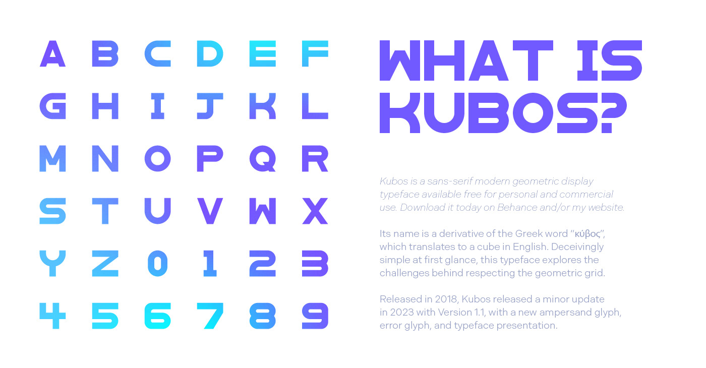 Download Kubos Font Free - Modern Geometric Elegance