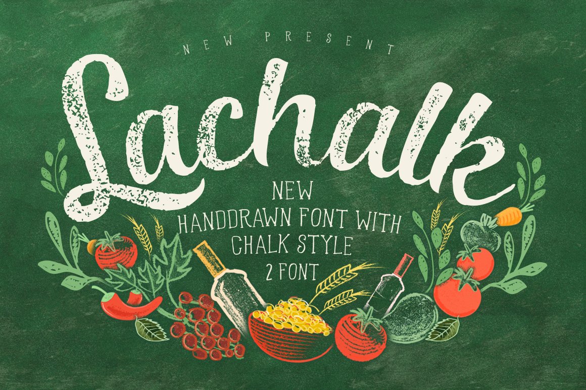 Free Download LaChalk Typeface Extras - Playful Chalk Style Font