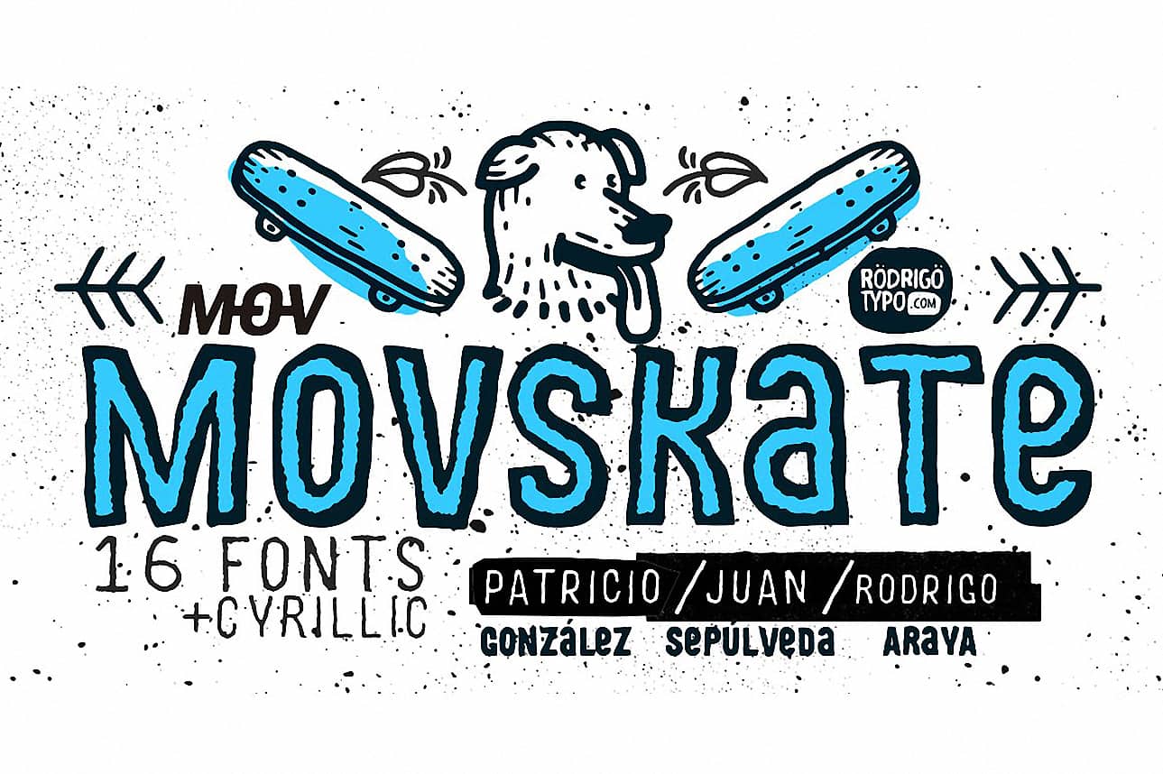 Kostenloser Download der MOVSKATE Cyrillic - Moderne, kreative Schriftart