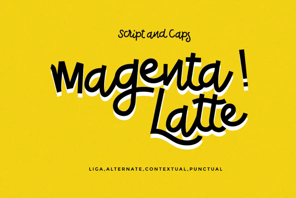 Kostenloser Download der Magenta Latte Schriftart - Verspielt und Modern