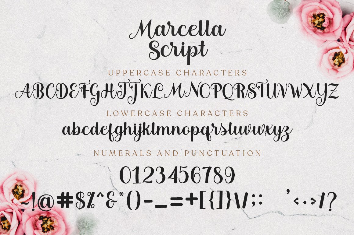 Téléchargez Marcella Script - Une police calligraphique gratuite et séduisante