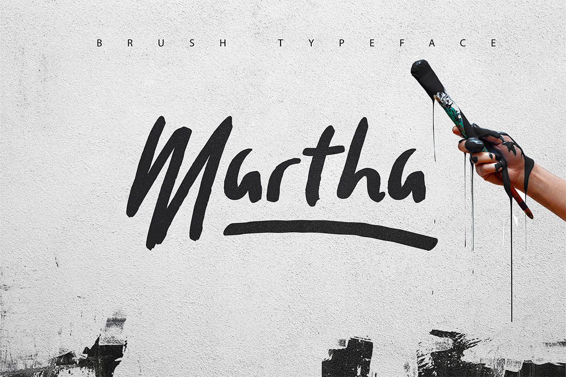 Laden Sie die Martha Brush Typeface kostenlos herunter - Einzigartige Handschrift