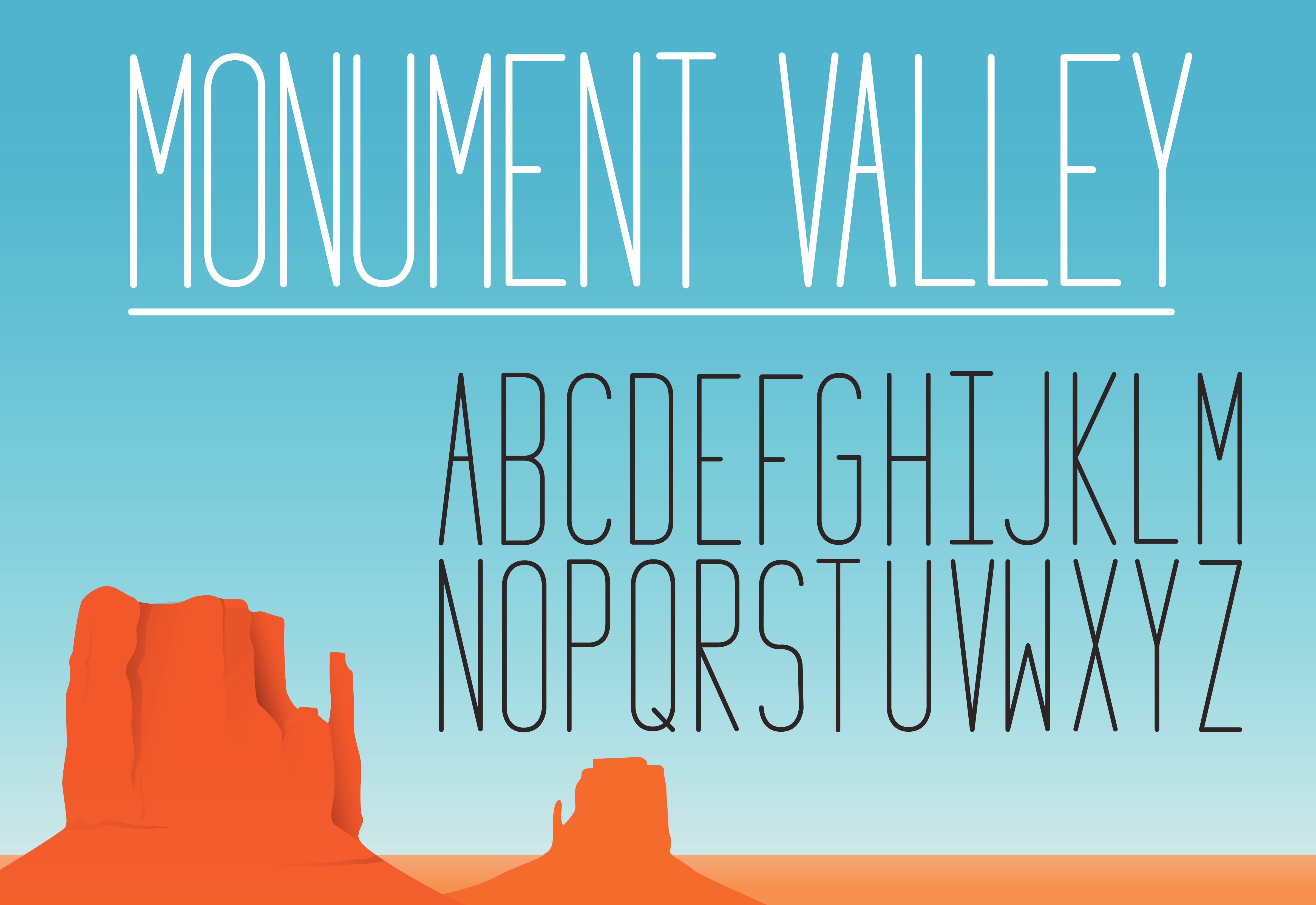 Laden Sie die Monument Valley 12 Schriftart kostenlos herunter - Kreative Geometrie für modernes Design