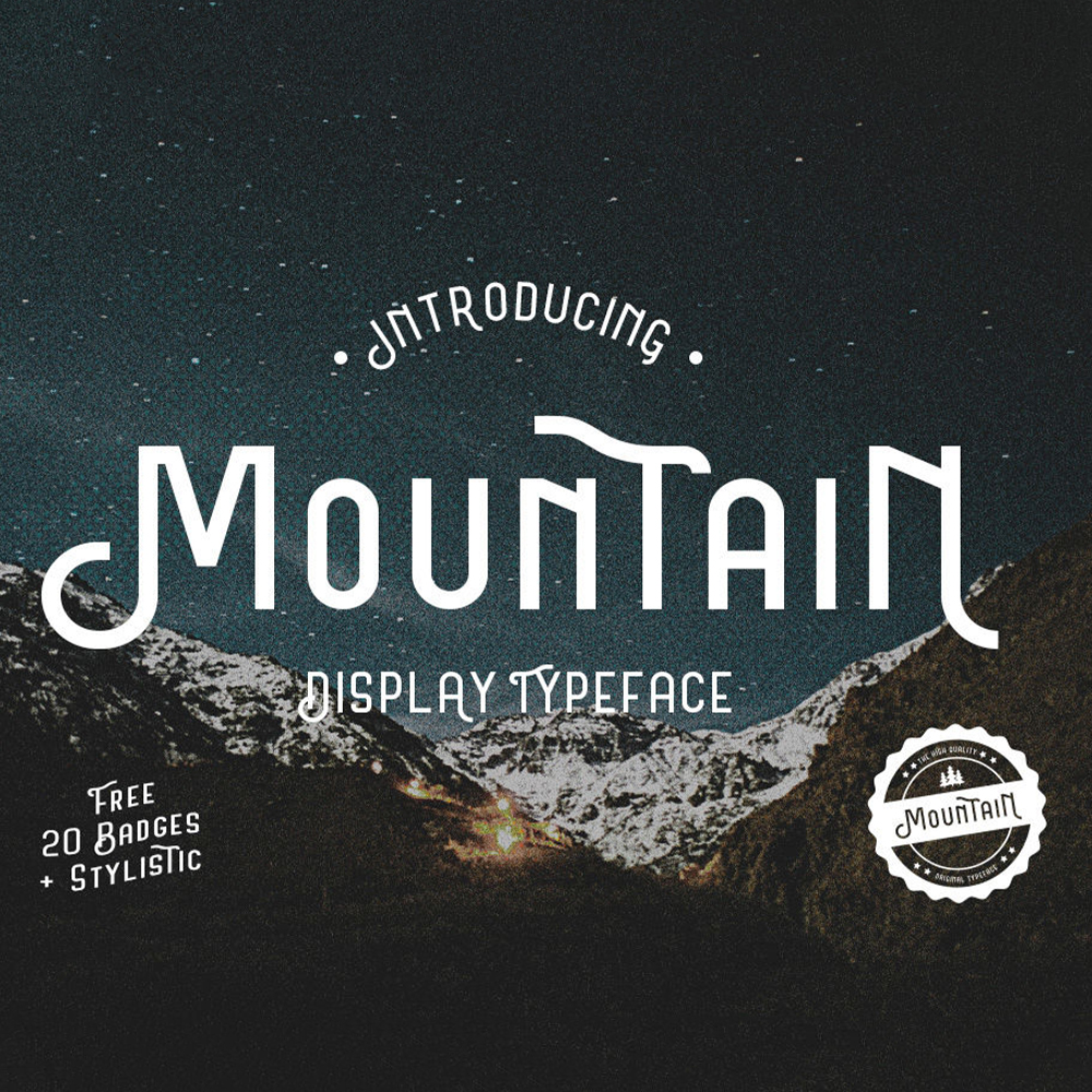 Download Mountain Font Free - Bold Adventure Inspired Design