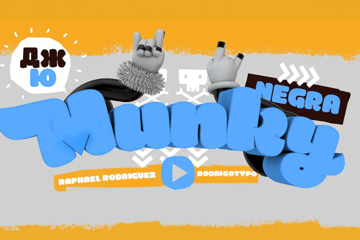 Munky Negra Schriftart kostenlos herunterladen - Einzigartig und Modern