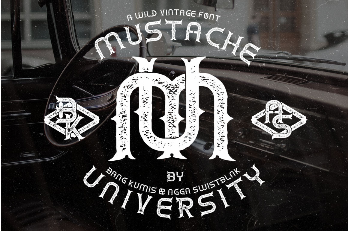 Mustache University Font: Verspielt und Einzigartig für Ihre Designs