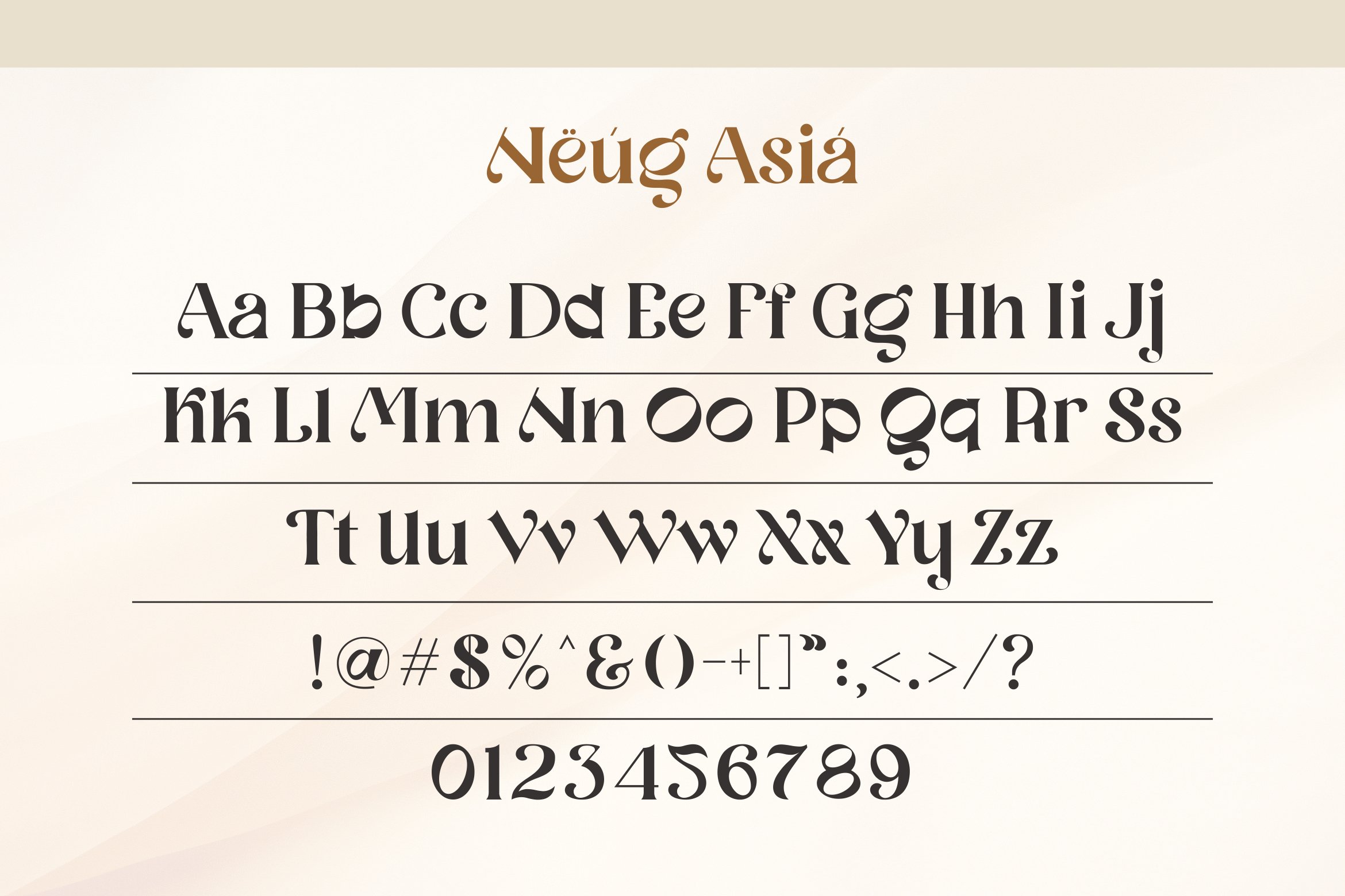 Скачайте бесплатно шрифт Neug Asia - современный шрифт для уникального дизайна