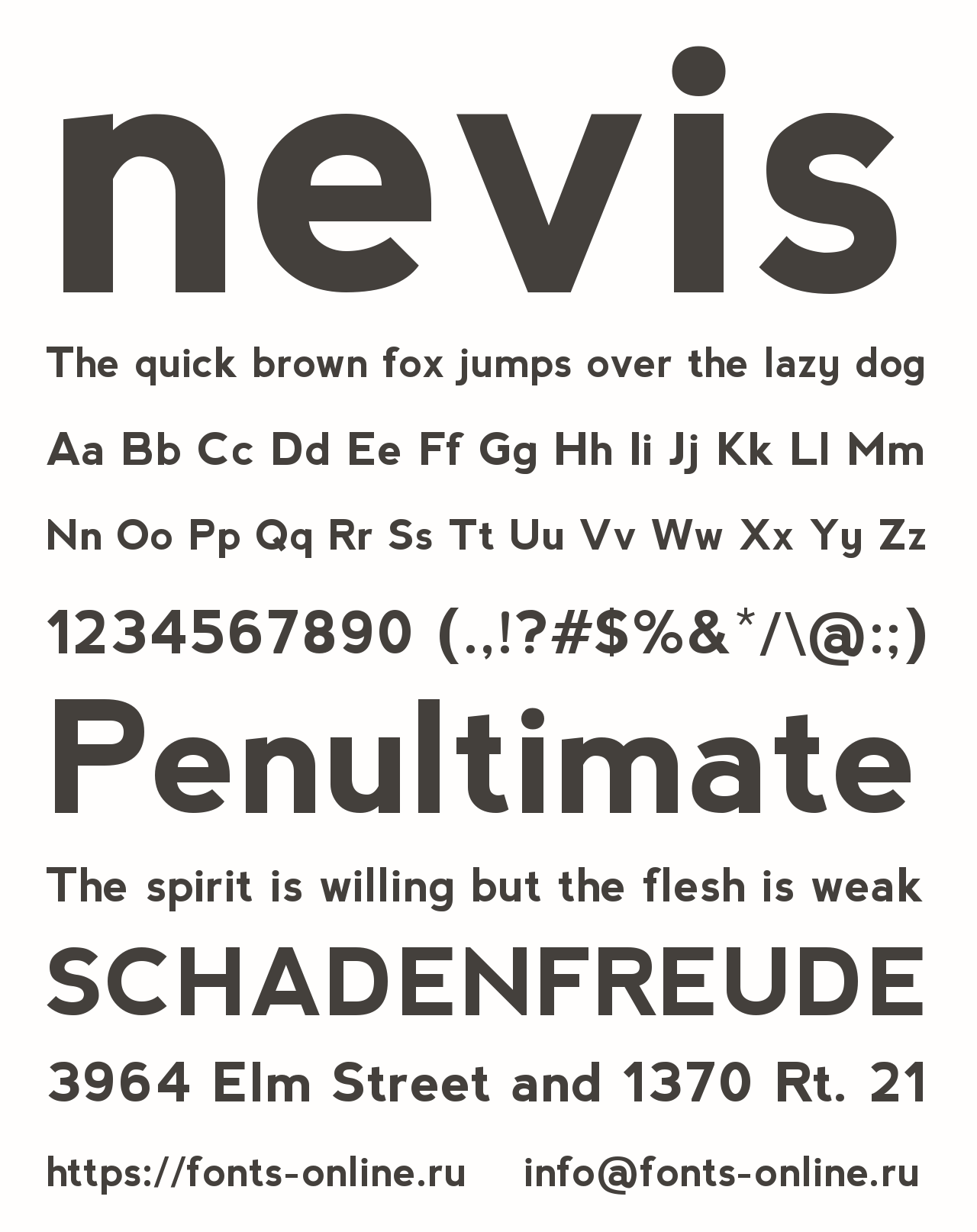 Laden Sie die Nevis Schriftart kostenlos herunter - Modern und Vielseitig