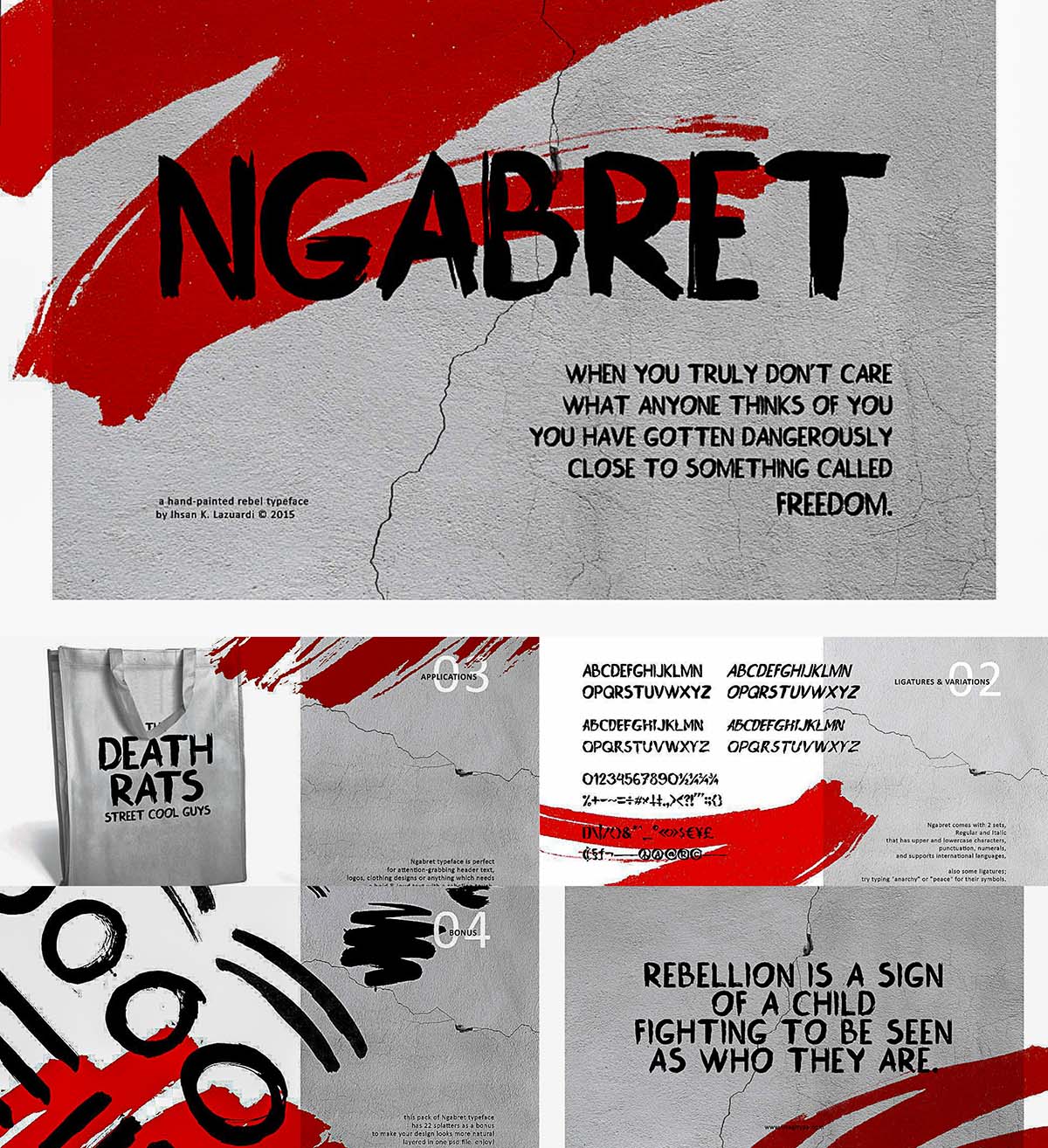 Download Ngabret Font Free - Unique Handwritten Style