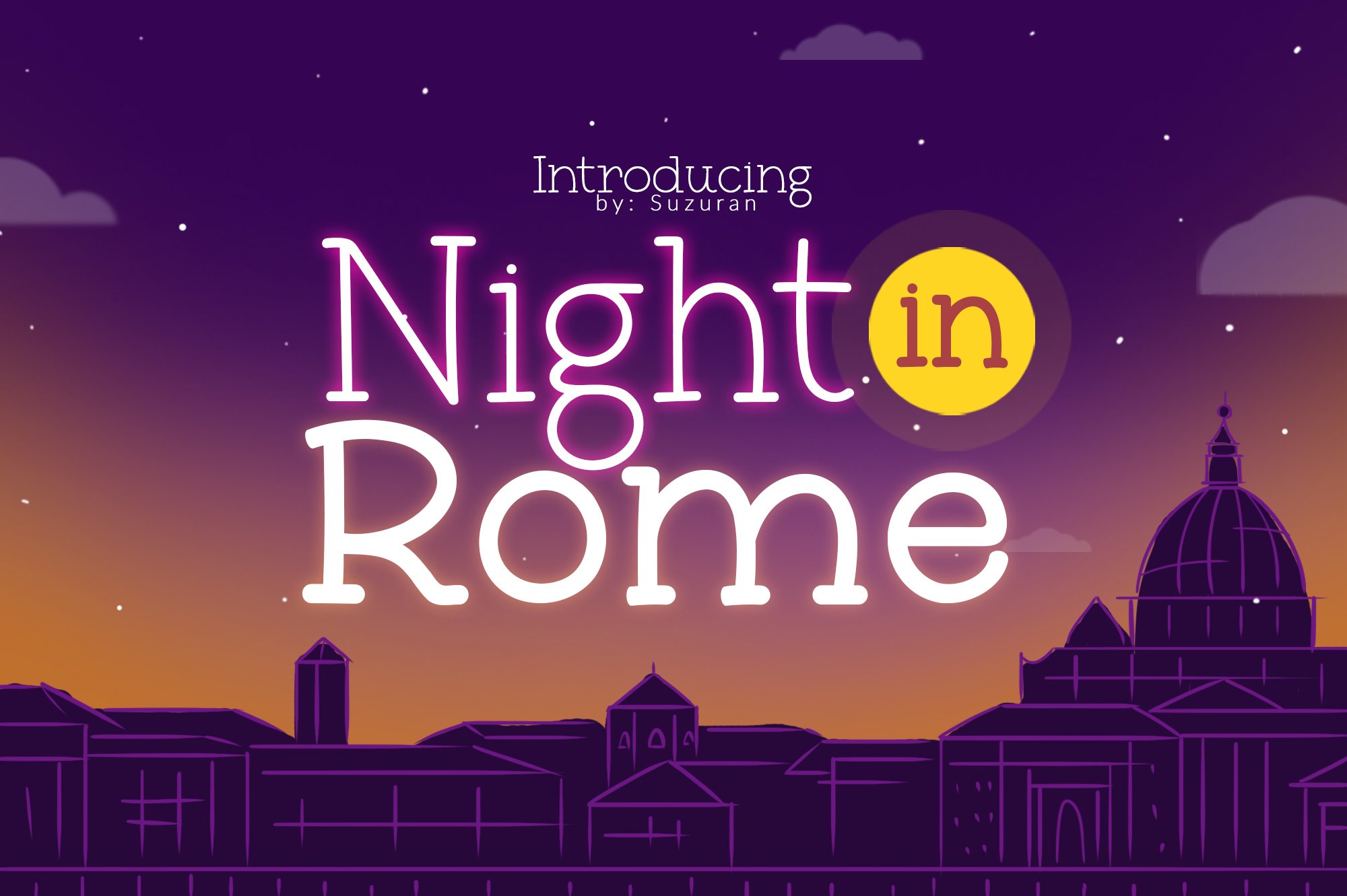 Laden Sie die Night in Rome Schriftart kostenlos herunter - Romantischer Stil für kreative Projekte